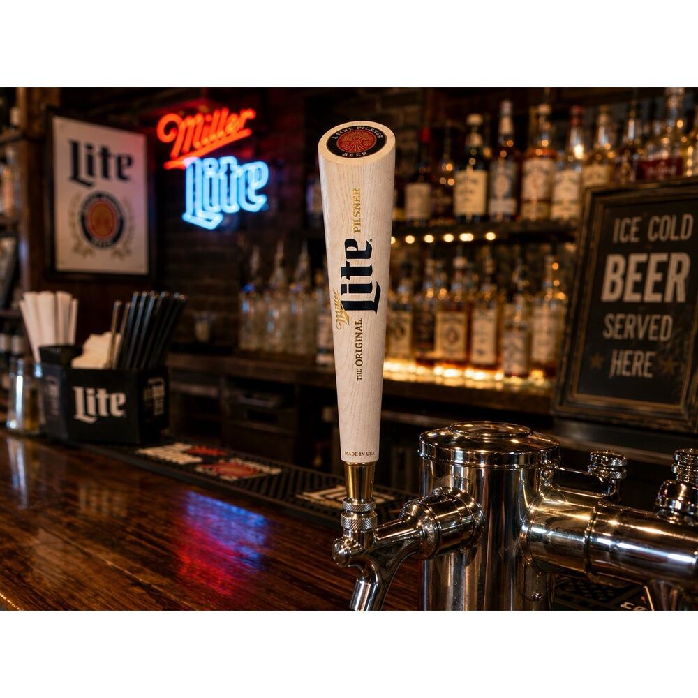 Miller Lite Wooden Beer Tap Handle Knob The Original Pilsner Draft Tap USA